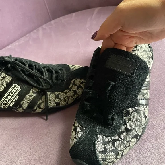 Coach Monogram Black and Gray Sneakers - Picture 3 of 7